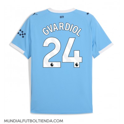 Camiseta Manchester City Josko Gvardiol #24 Primera Equipación Replica 2025-26 mangas cortas Camiseta Manchester City Josko Gvardiol #24 Primera Equipación Replica 2025-26 mangas cortas